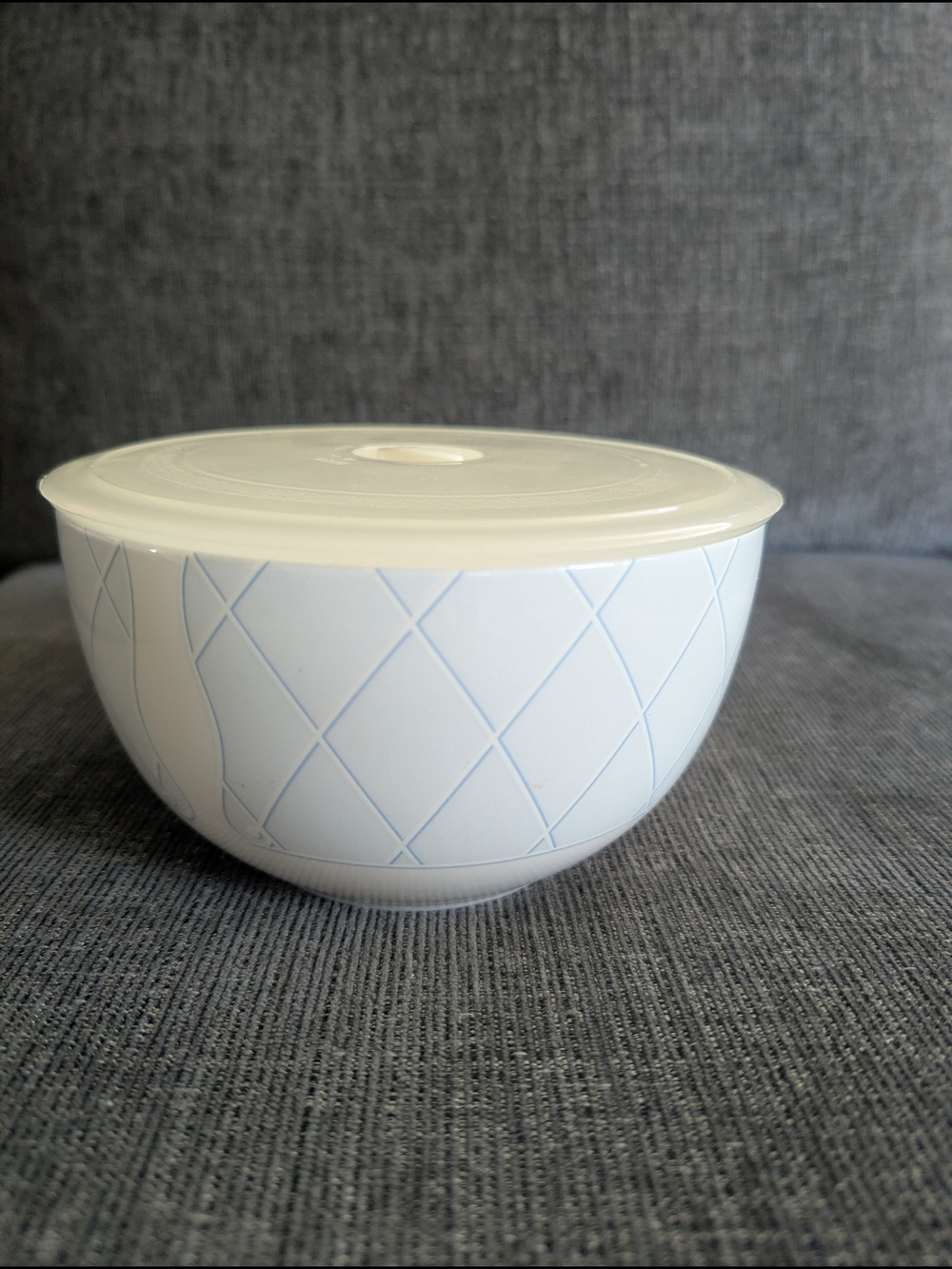Lenox Swedish Lodge Collection White Bowl with Light Blue Script